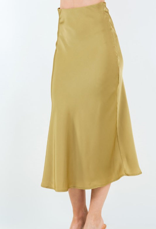 Mustard Grain Satin Skirt