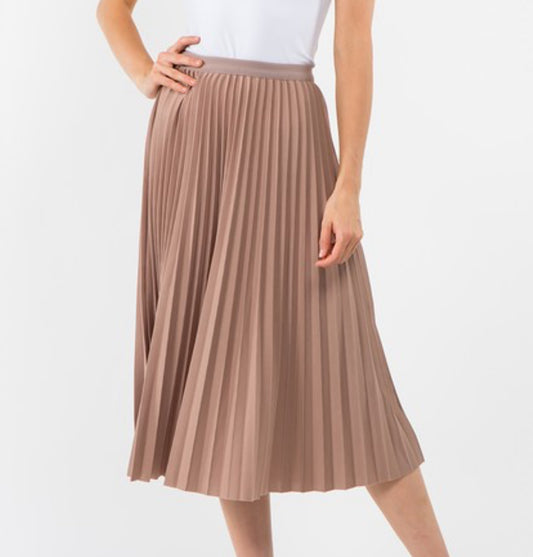 Taupe Pleated Skirt
